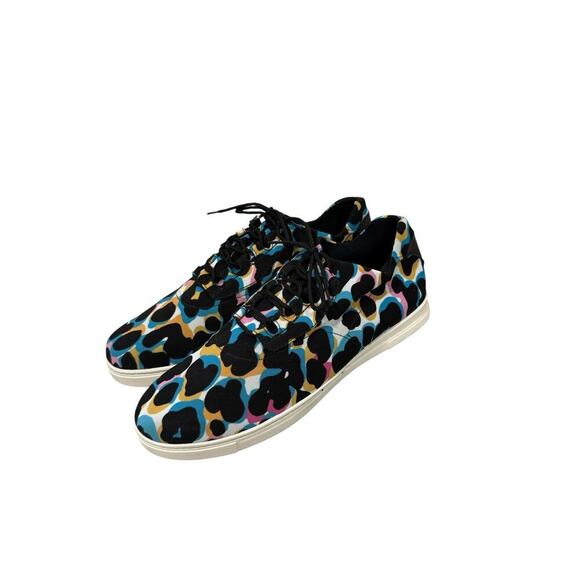 Stuart Weitzman Home Stretch Multicolor Leopard Sneakers Stretch Womens 9.5 M - Picture 1 of 8